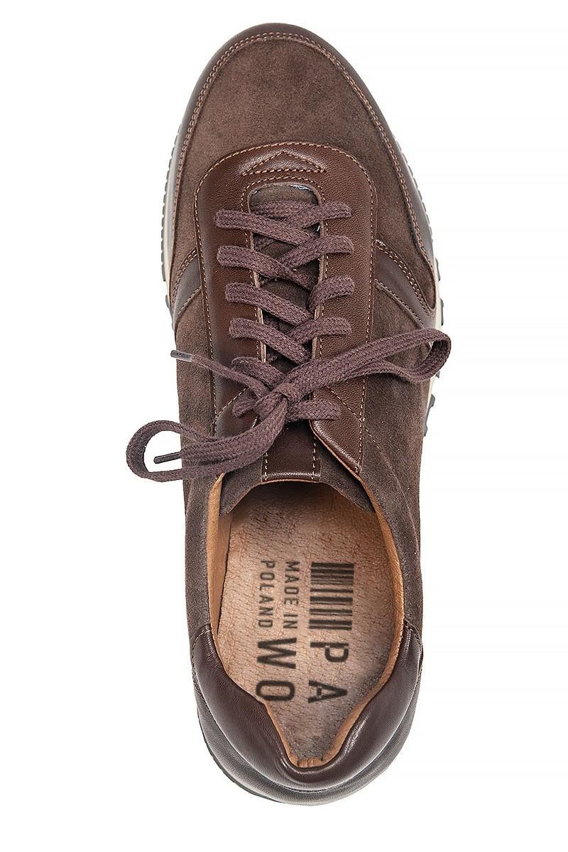 Brązowe sneakersy męskie z zamszu
