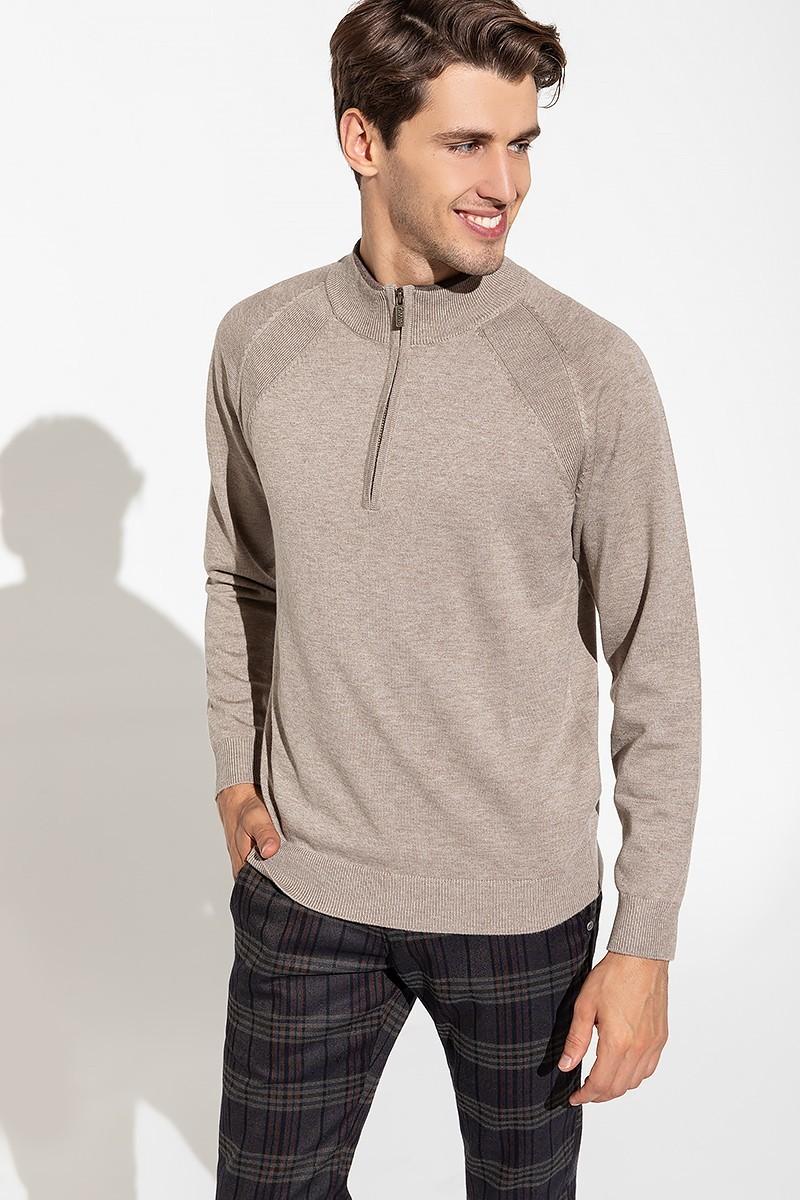 Beżowy sweter męski