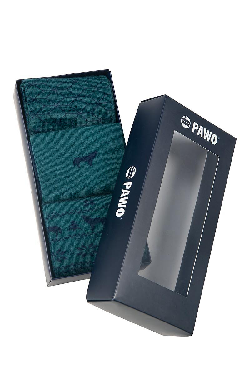 zielone skarpety zimowe, skarpety męskie na prezent