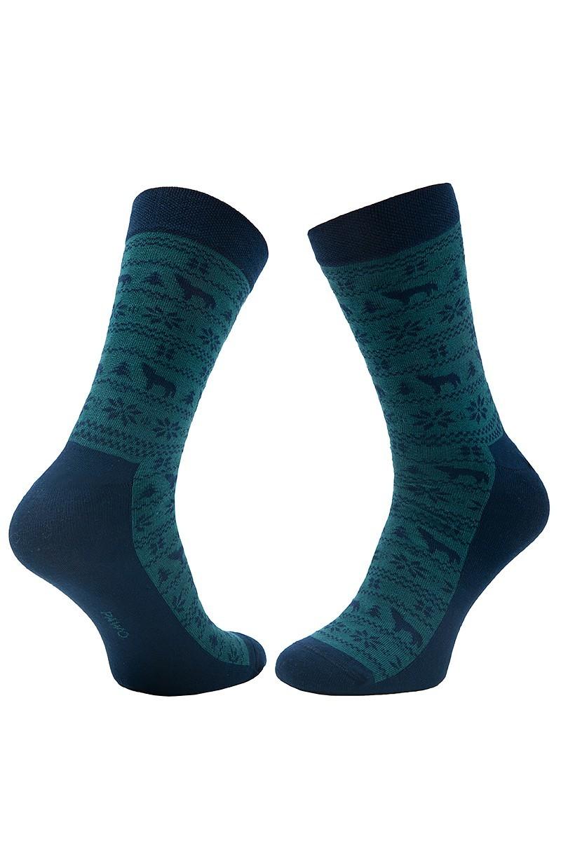 zielone skarpety zimowe, skarpety męskie na prezent