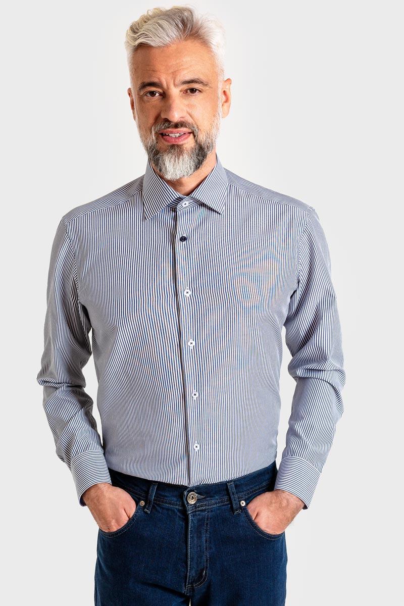 męska koszula slim w paseczki, koszula na święta, elegancka koszula męska na prezent