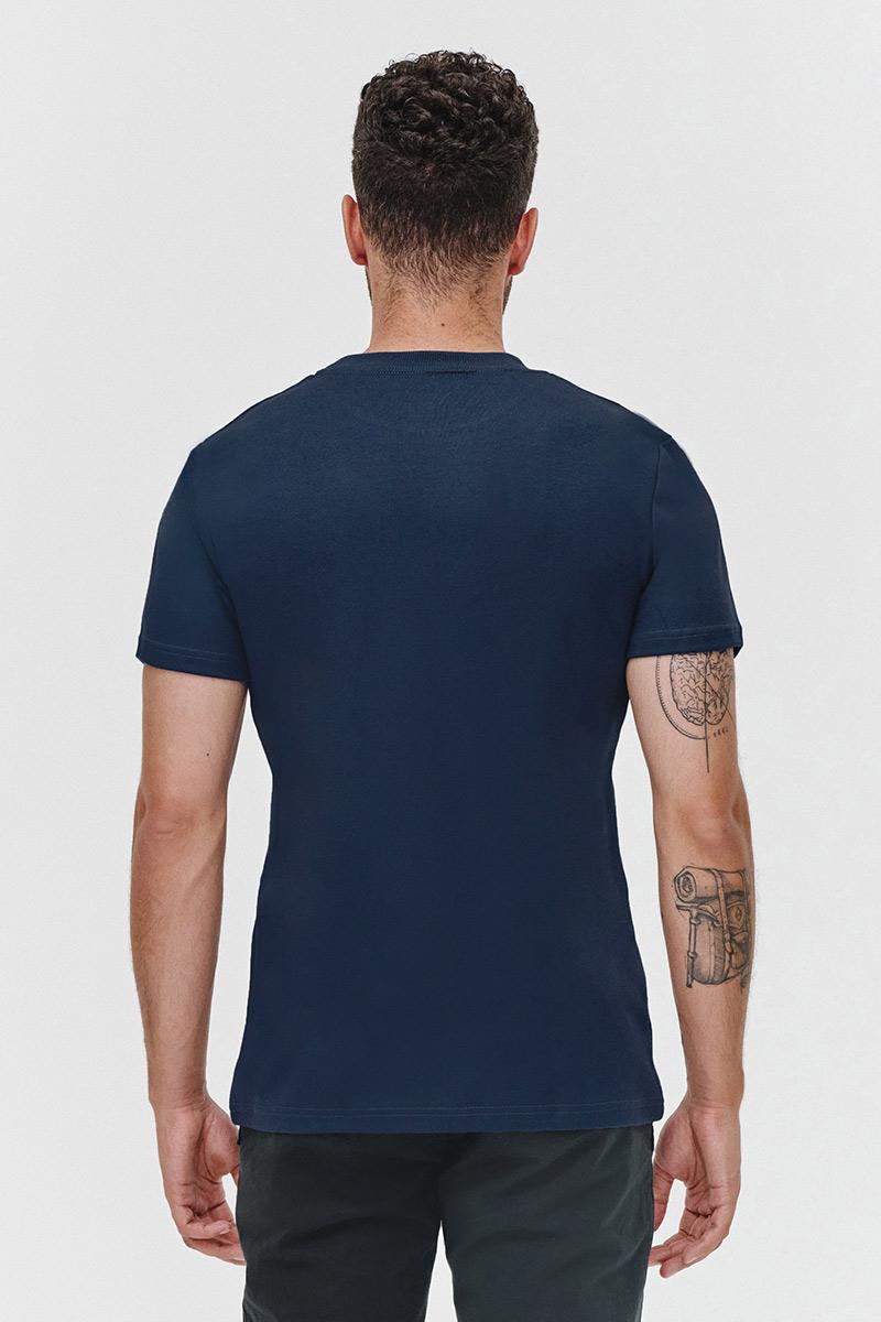 GRANATOWY T-SHIRT MĘSKI