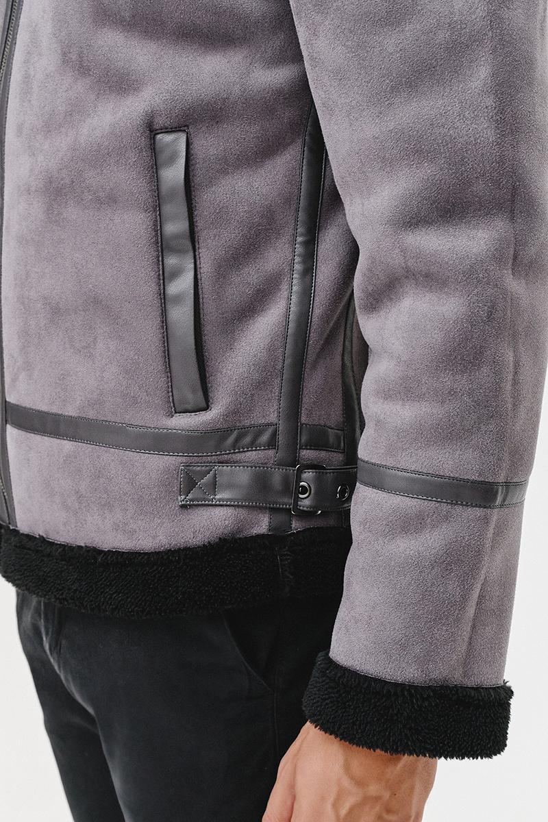 szary kożuch męski