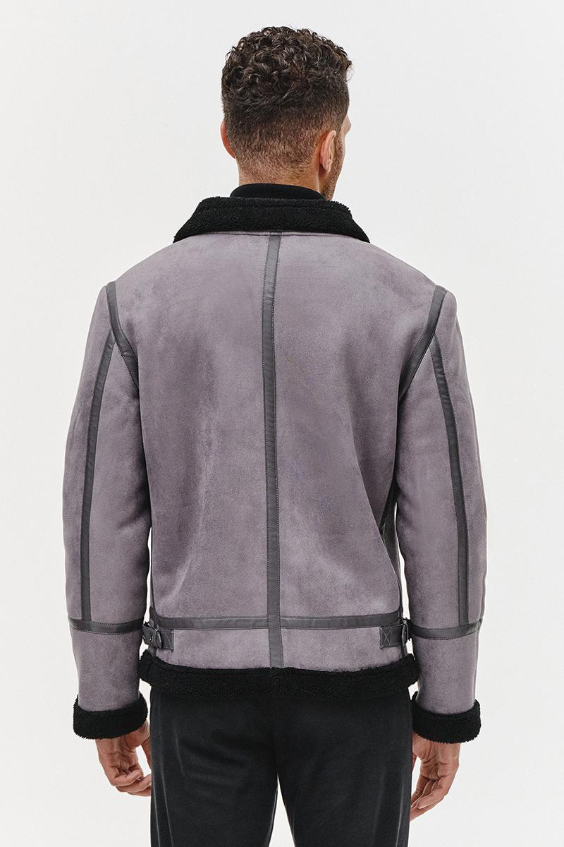 szary kożuch męski