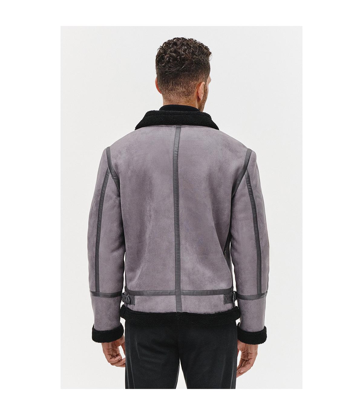 szary kożuch męski