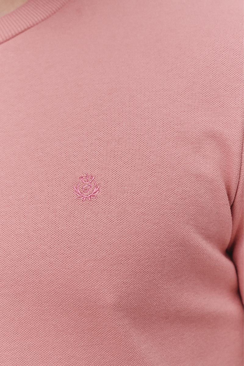 dzianinowy t-shirt męskie w kolorze brudnego różu