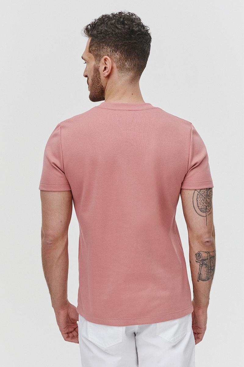 dzianinowy t-shirt męskie w kolorze brudnego różu