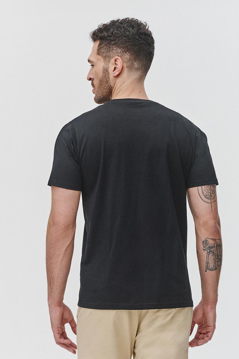 czarny t-shirt męski, bawełniana koszulka męska czarna