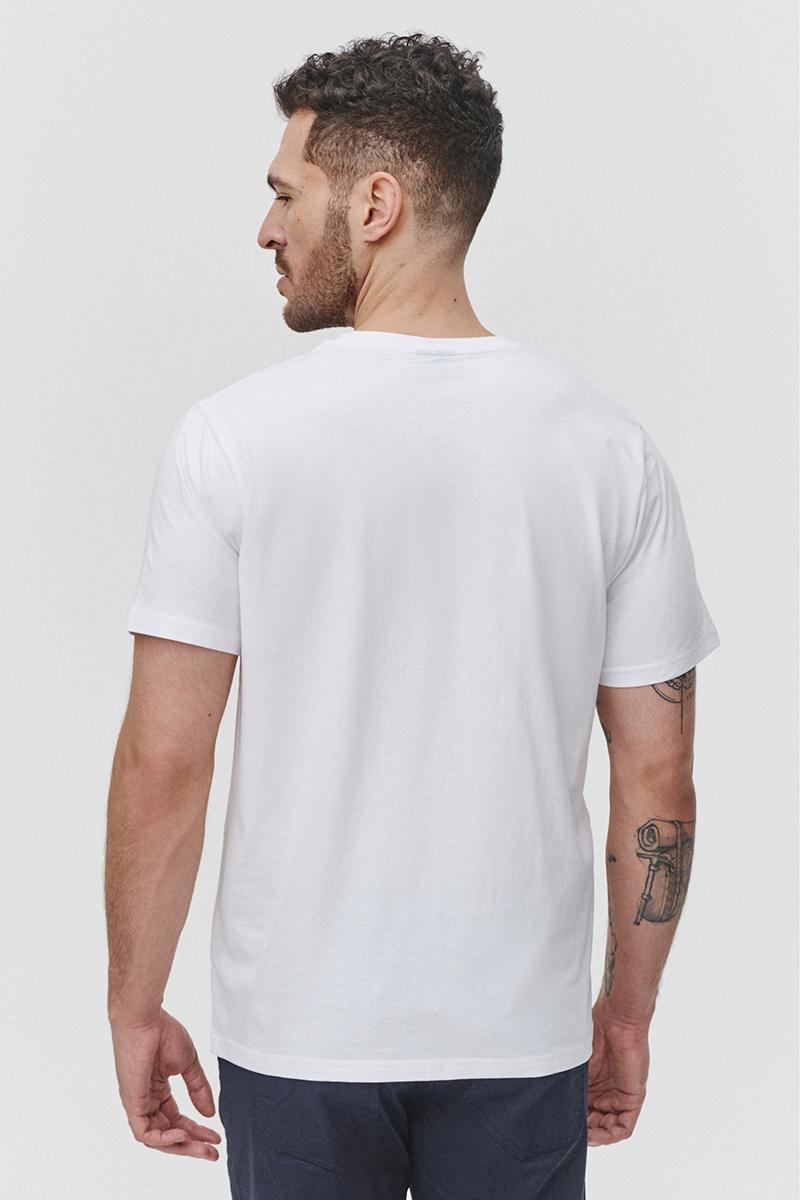 Biały t-shirt męski, biała koszulka męska z bawełny