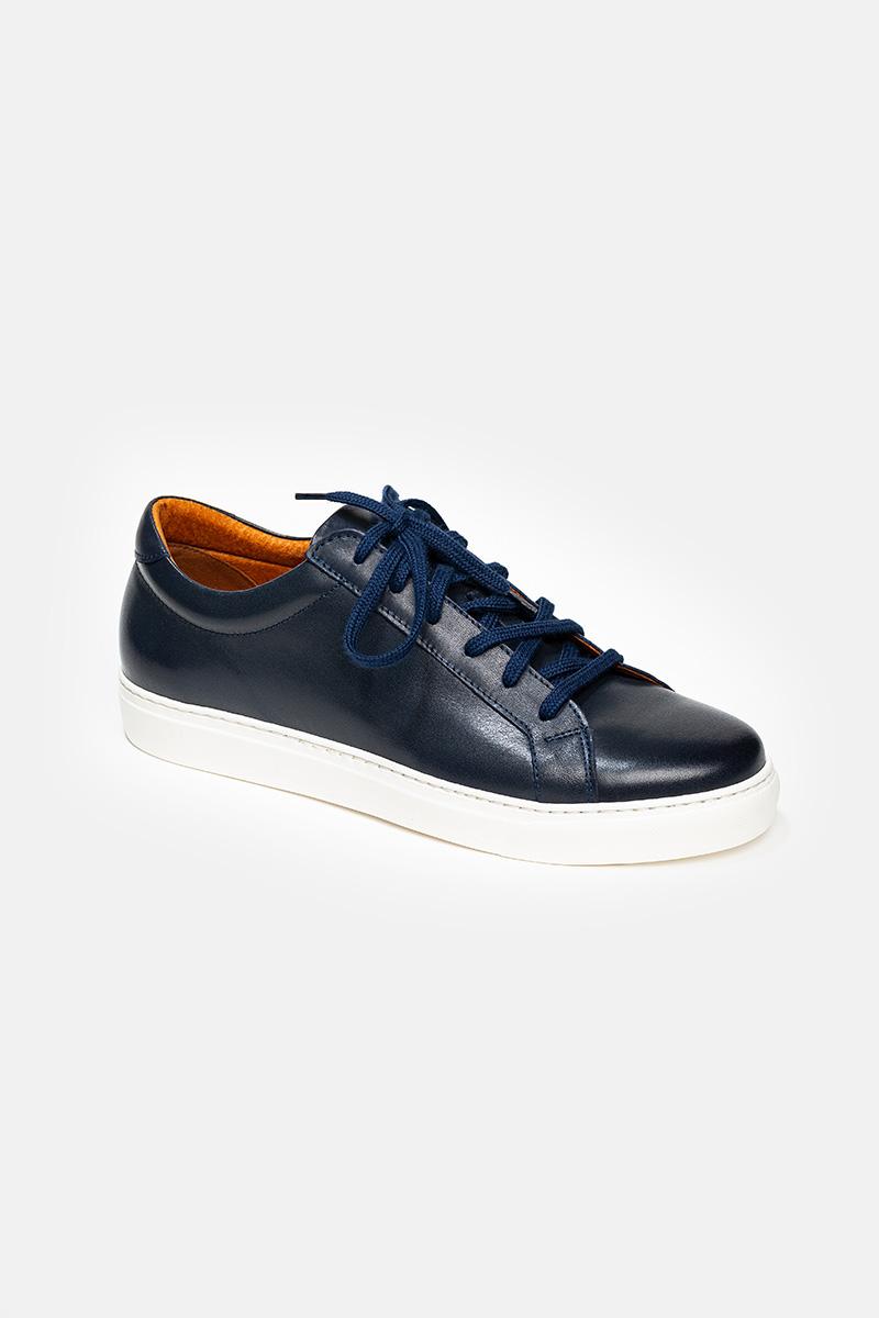 granatowe sneakersy męskie, skórzane sneakersy męskie