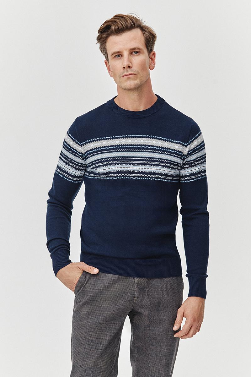 GRANATOWY SWETER MĘSKI