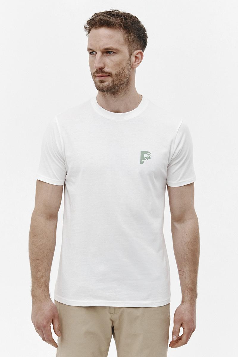 biały t-shirt z nadrukiem