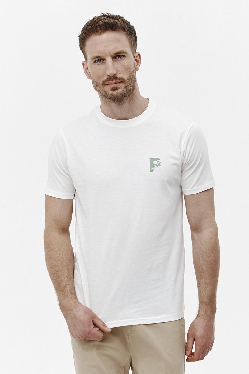 biały t-shirt z nadrukiem