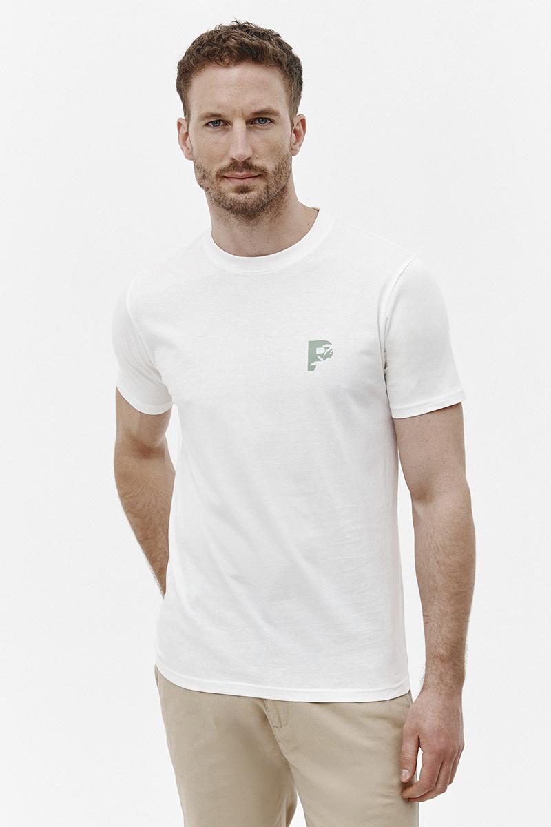 biały t-shirt z nadrukiem