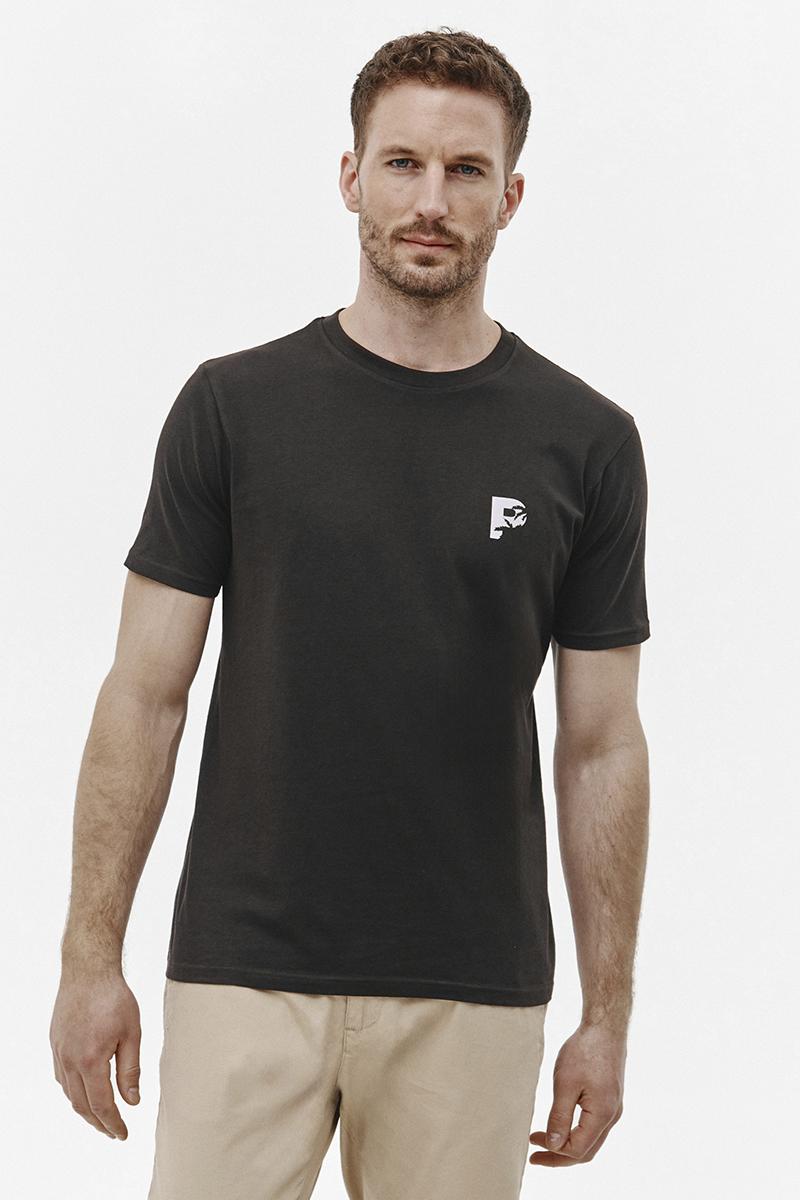 brązowy t-shirt z nadrukiem