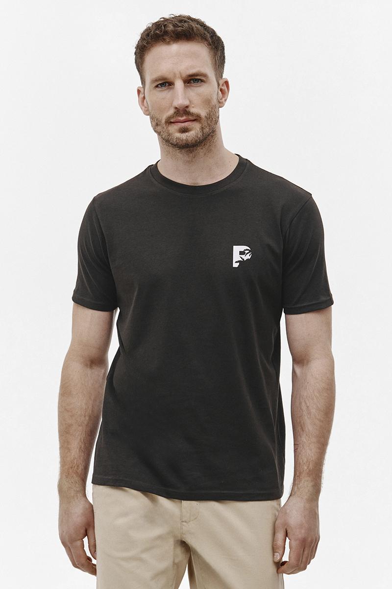 brązowy t-shirt z nadrukiem