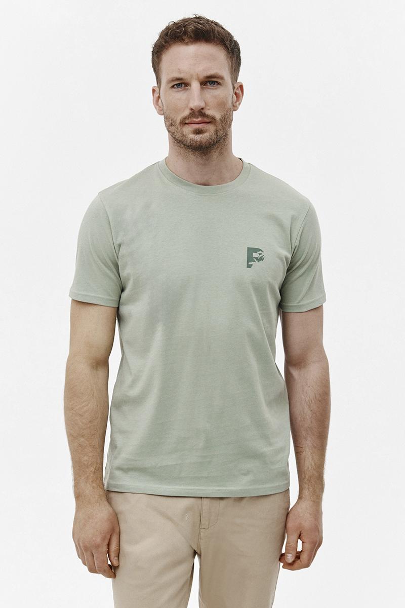 jasnozielony t-shirt w nadrukiem