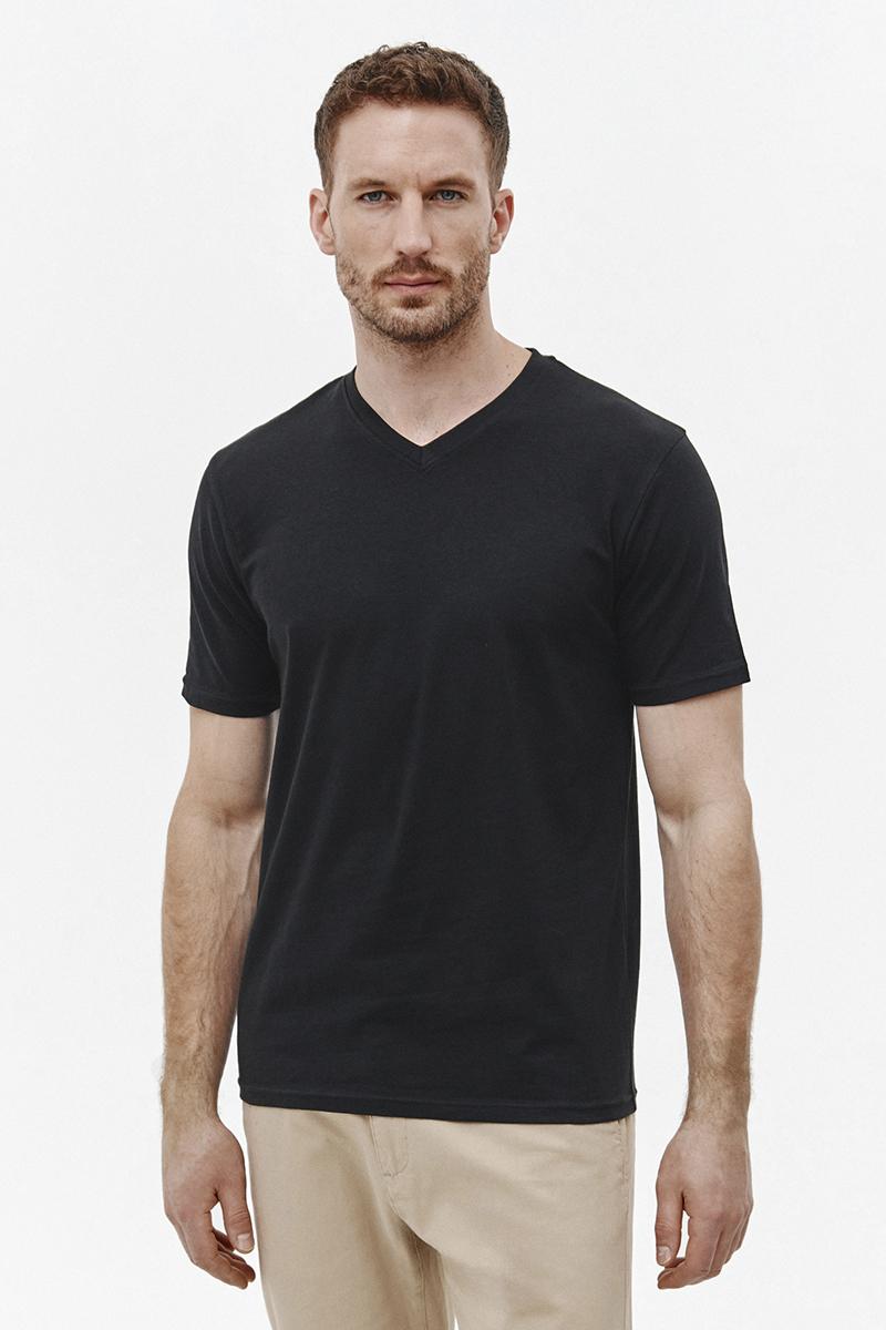 t-shirt v-neck czarny