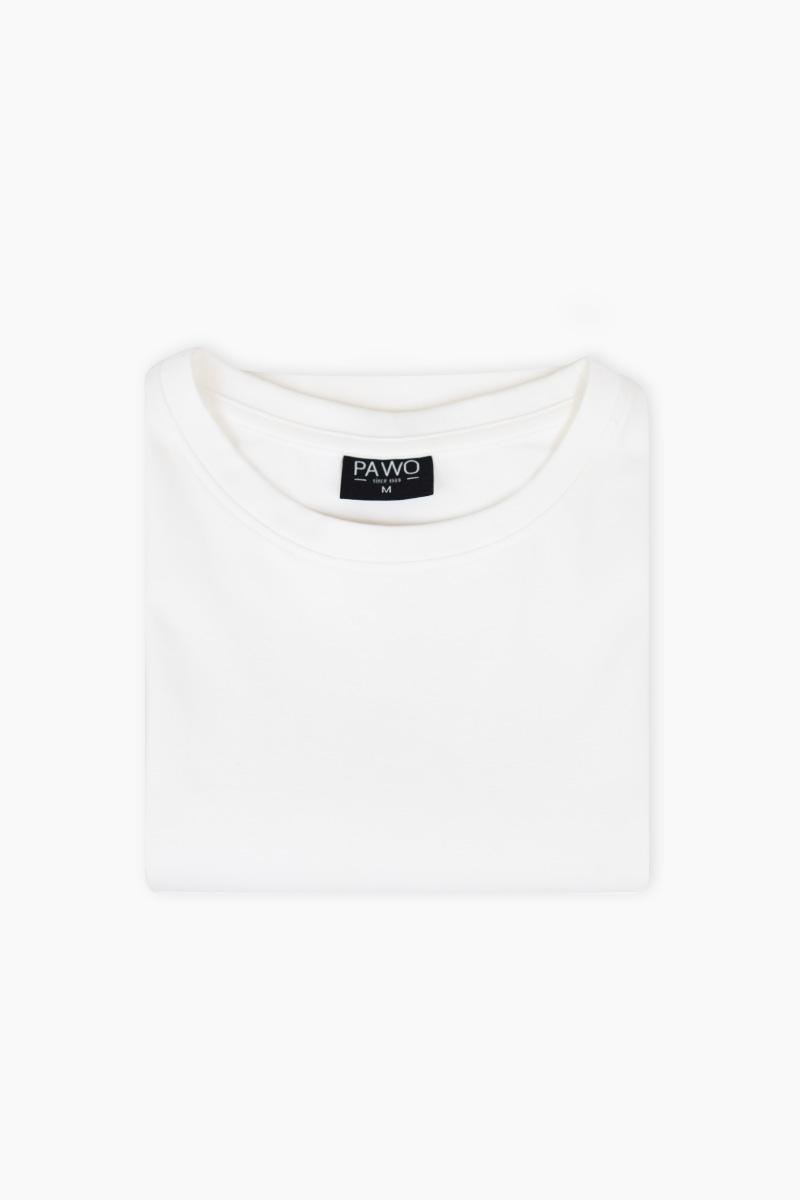 t-shirt round neck biały