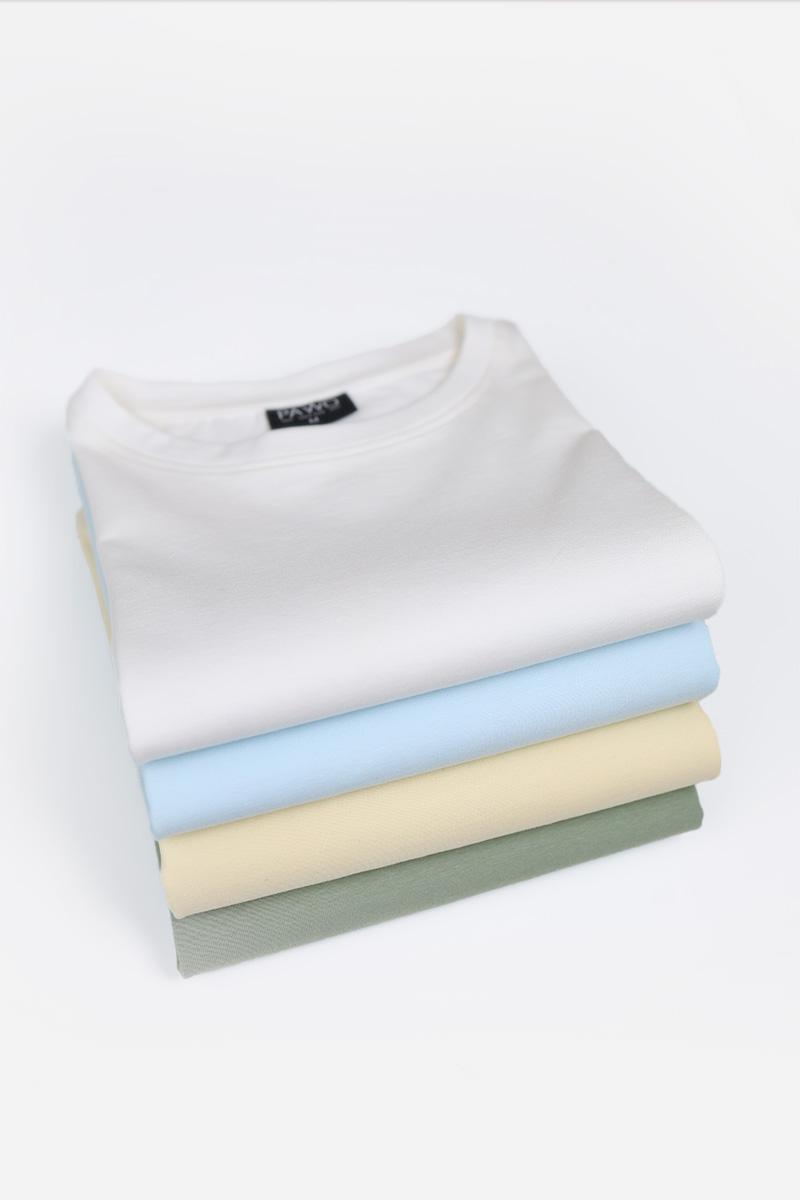 t-shirt round neck żółty