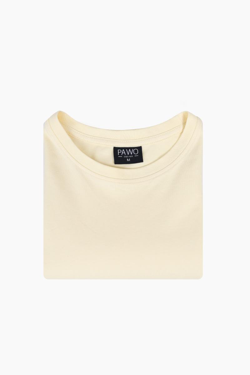 t-shirt round neck żółty