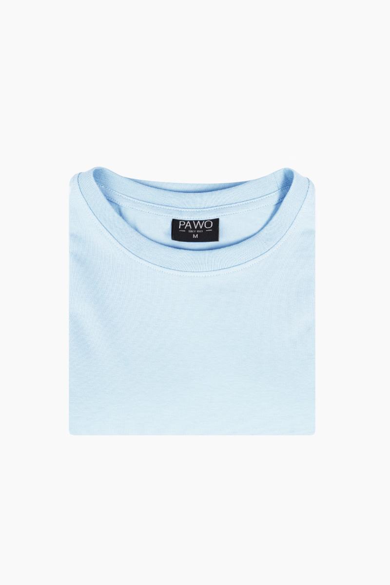 t-shirt round neck niebieski