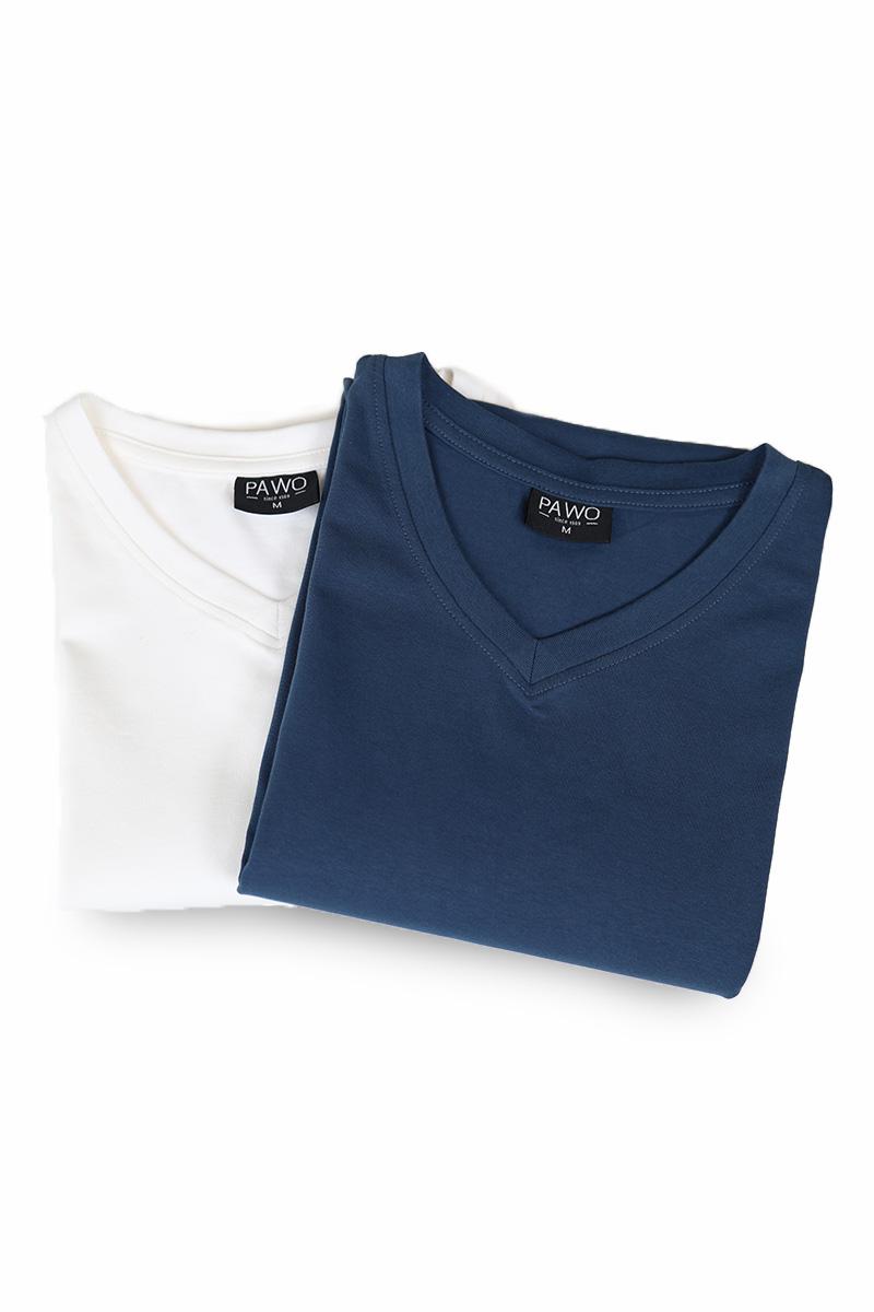 t-shirt v-neck granat