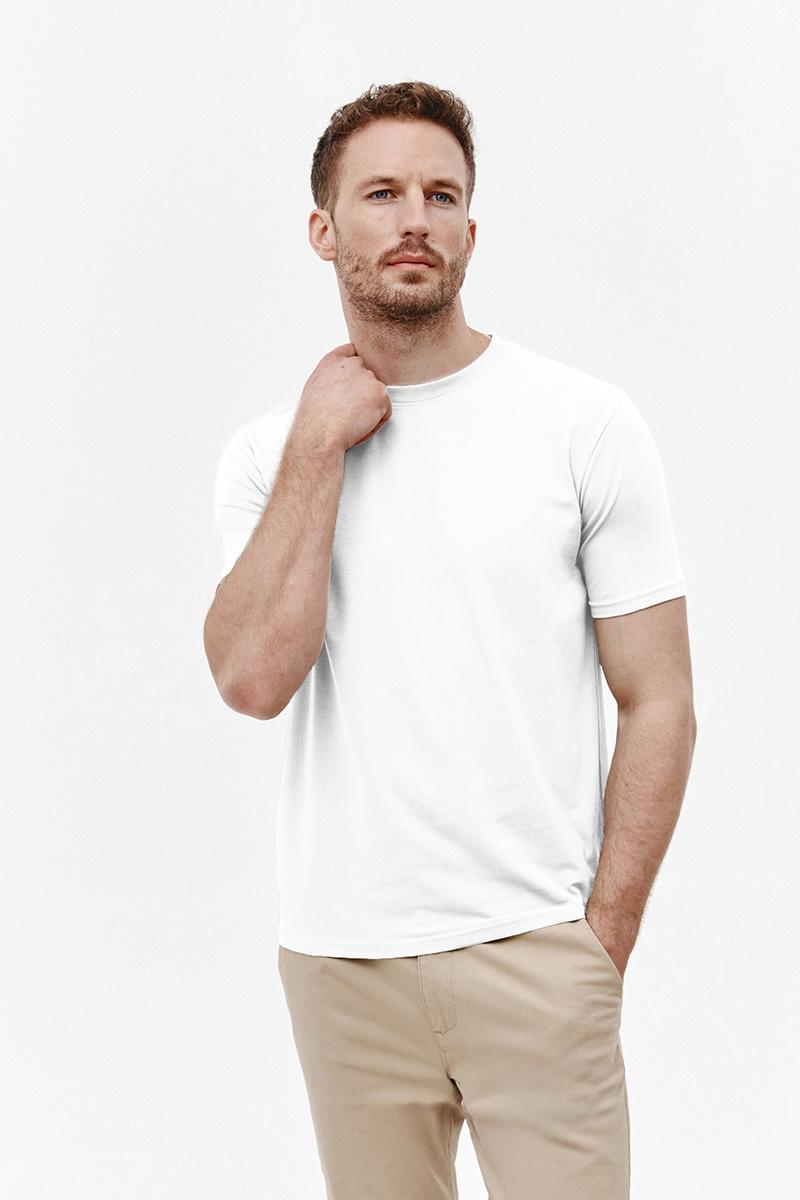 t-shirt round neck biały