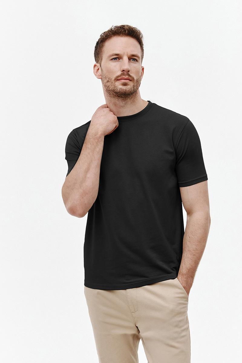 t-shirt round neck czarny