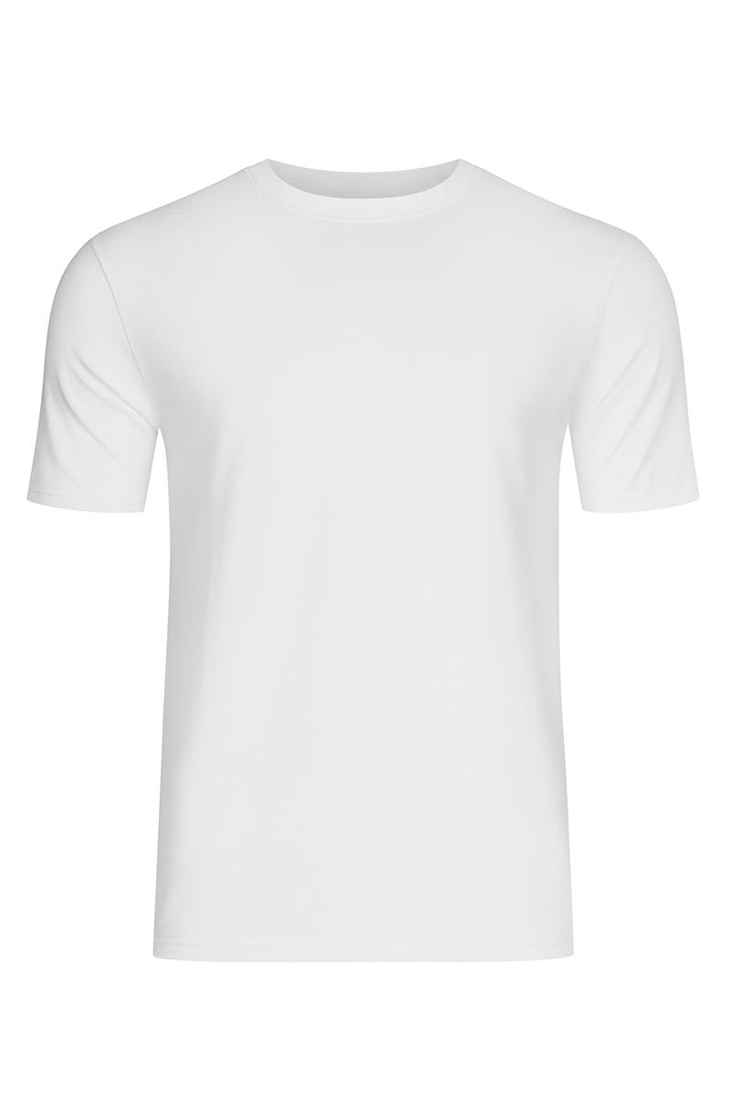 t-shirt round neck biały