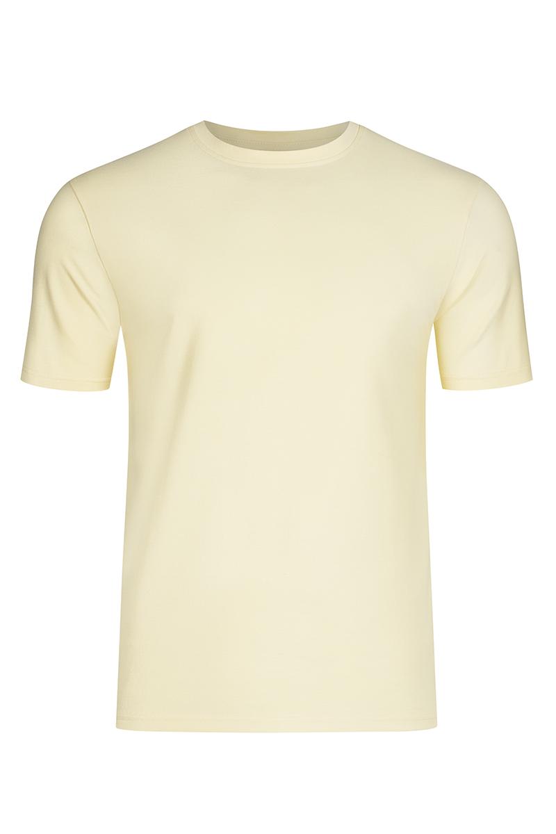 t-shirt round neck żółty