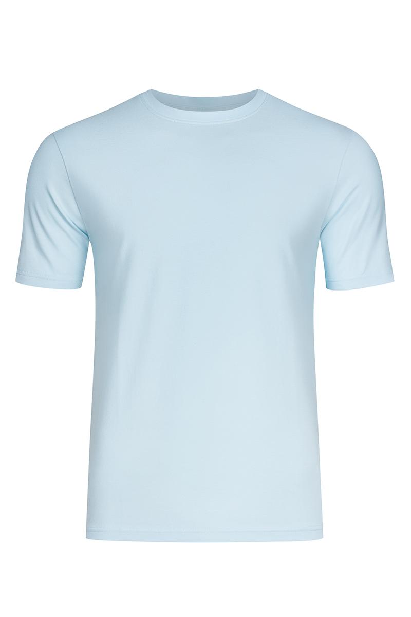 t-shirt round neck niebieski