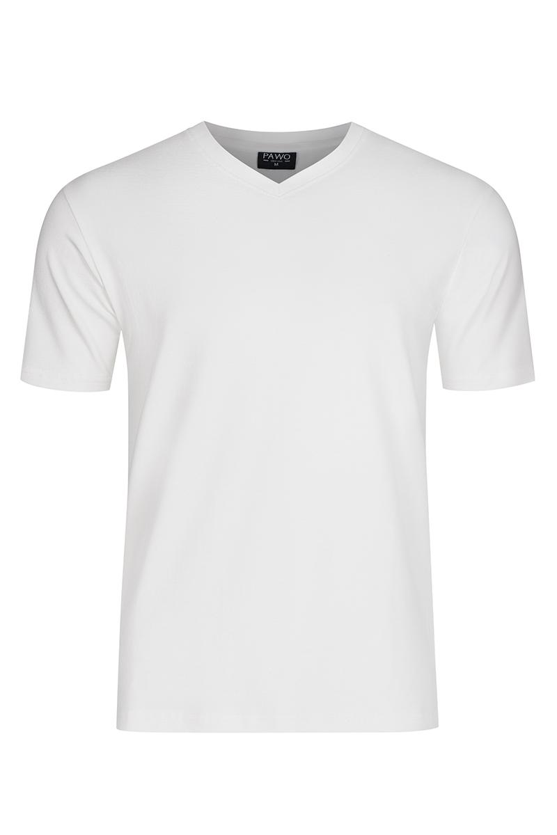 t-shirt v-neck biały