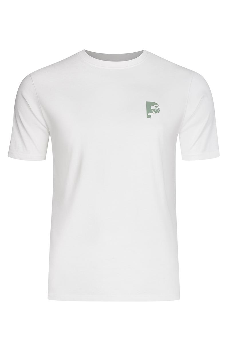 biały t-shirt z nadrukiem