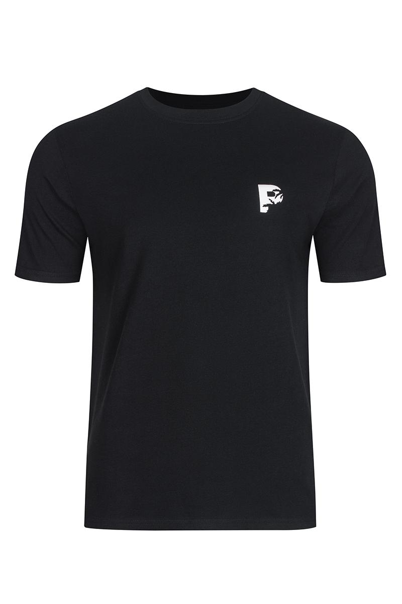 Czarny t-shirt z nadrukiem