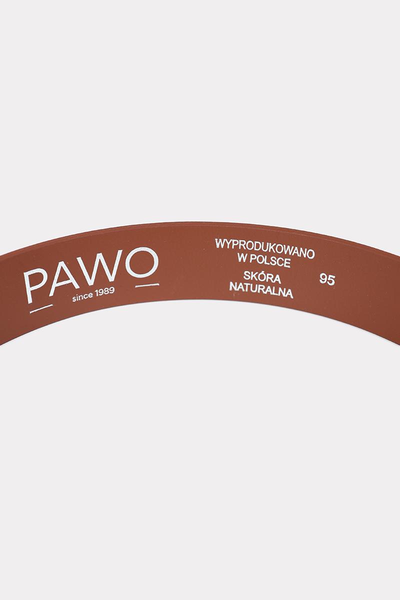 brązowy skórzany pasek męski