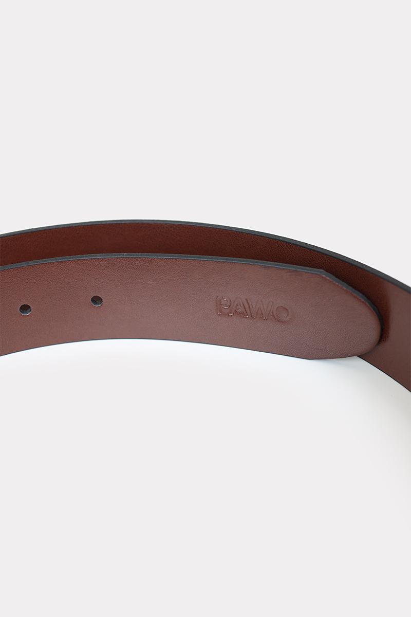 PASEK 3,5 CM DWUSTRONNY CZARNO-BRĄZOWY