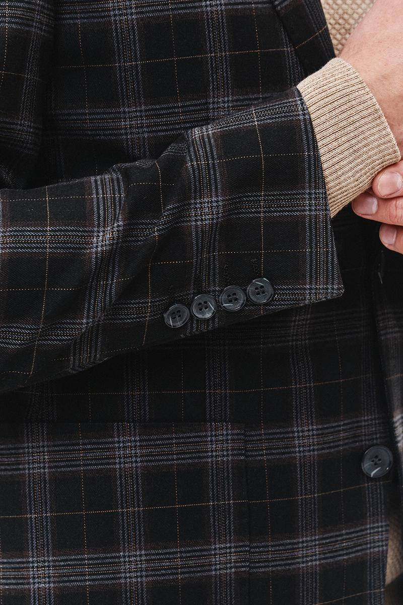 ciemnoszara marynarka męska w kratę