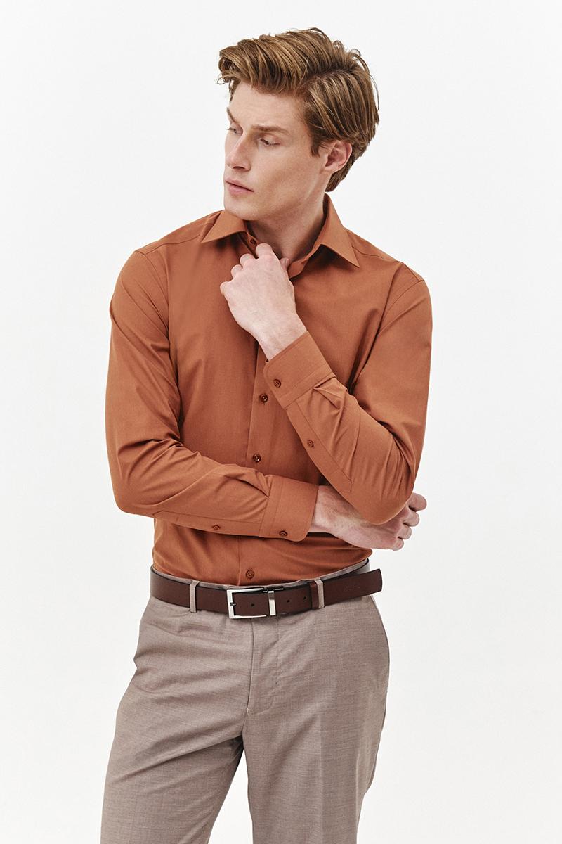 CZERWONO-BRĄZOWA KOSZULA MĘSKA FOX CLASSIC