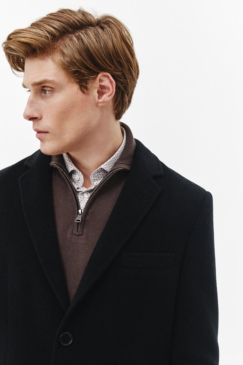 płaszcz męski z wełny i kaszmiru