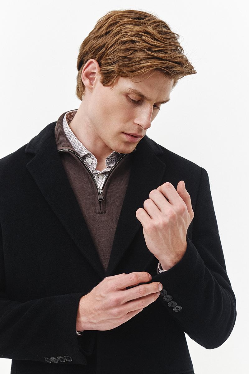 płaszcz męski z wełny i kaszmiru