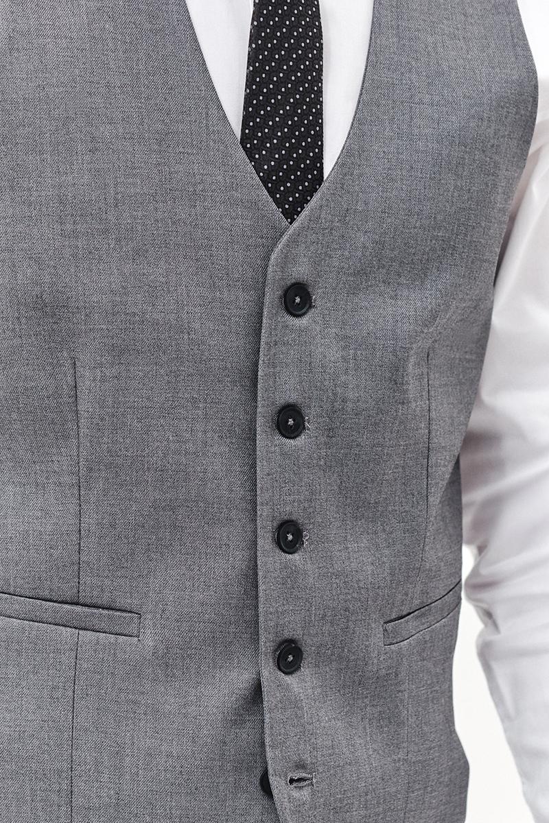 szara kamizelka jednorzędowa