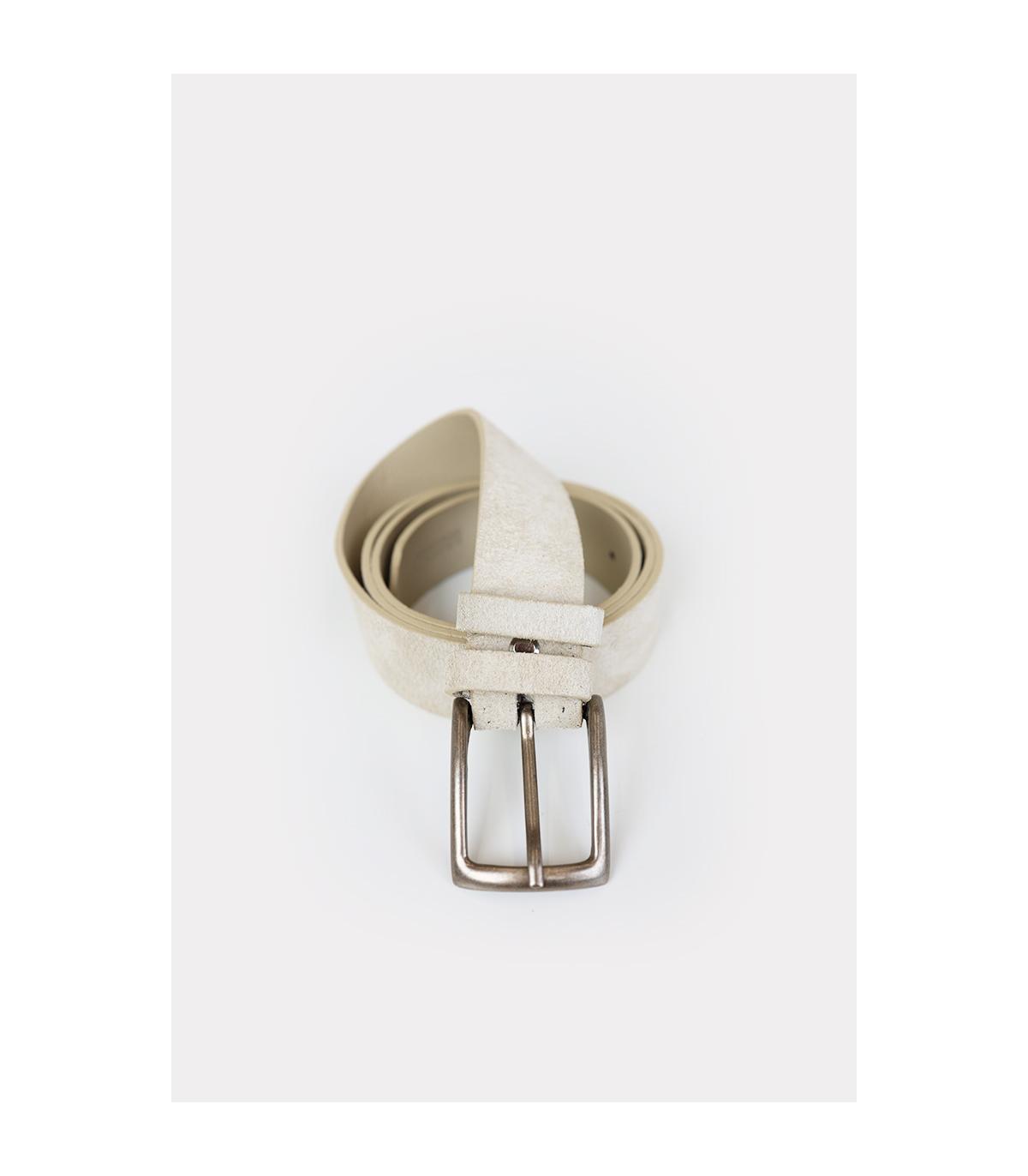 PASEK 3,5 CM ZAMSZOWY JASNY BEŻ