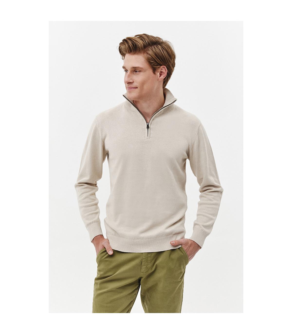 półgolf zapinany beżowy