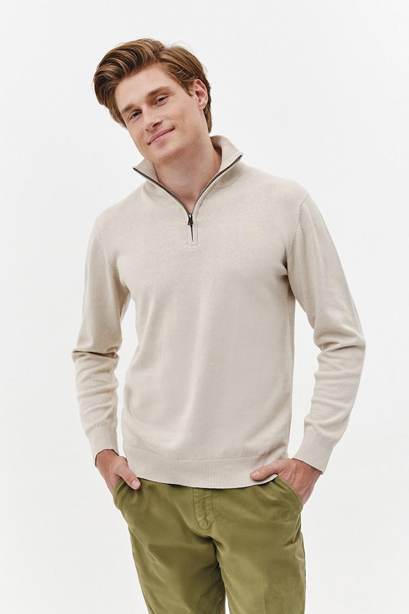 półgolf zapinany beżowy