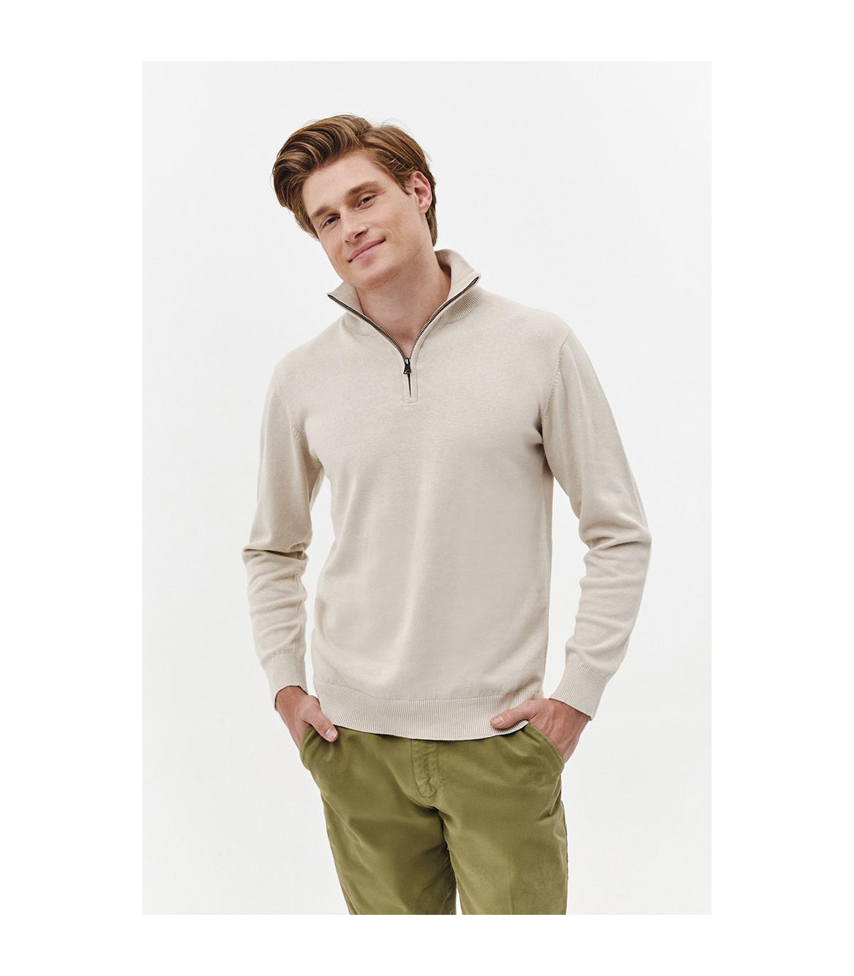 półgolf zapinany beżowy