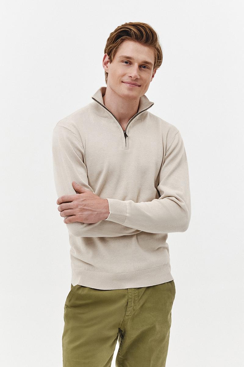 BEŻOWY PÓŁGOLF ROKO ZAPINANY