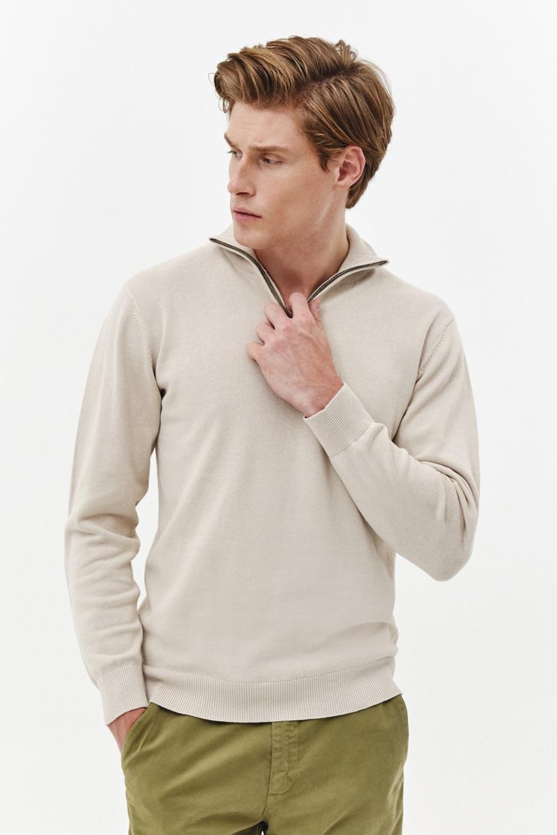 półgolf zapinany beżowy