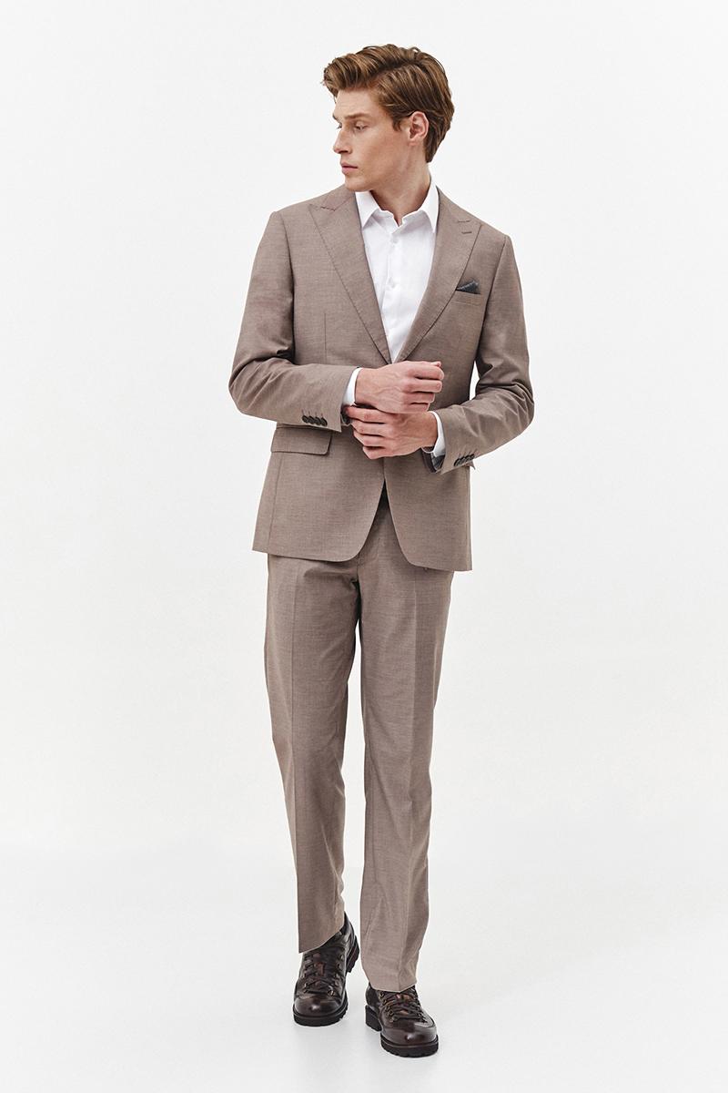 BEŻOWY GARNITUR MĘSKI NADO