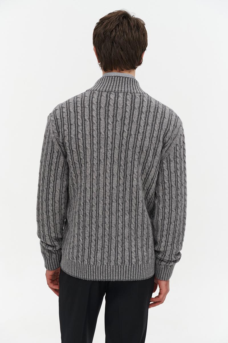 szary kardigan z merino